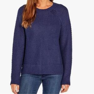 Gap NWT Textured Midnight Navy Crew Neck Sweater Size XL